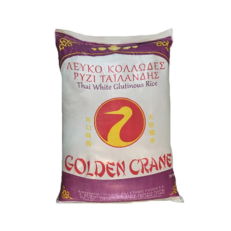 Ρύζι Κολλώδες Λευκό 20kg GOLDEN CRANE Ρύζι Κολλώδες Λευκό 20kg GOLDEN CRANE