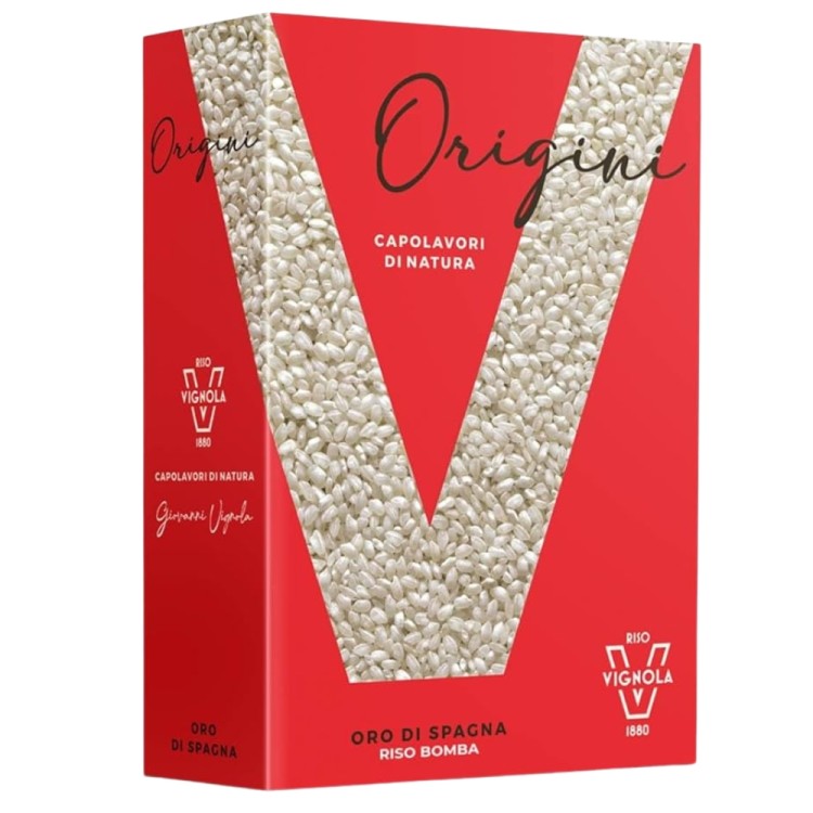 Bomba Rice for Paella ORIGINI ORO DI SPAGNA 500g RISO VIGNOLA