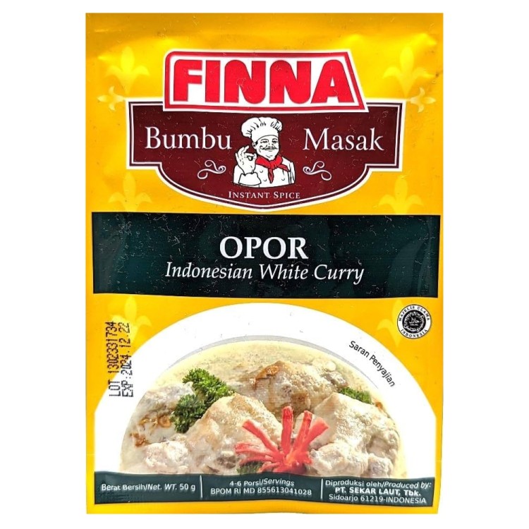 White Curry Paste Opor Indonesian Style 50g, FINNA White Curry Paste Opor Indonesian Style 50g, FINNA