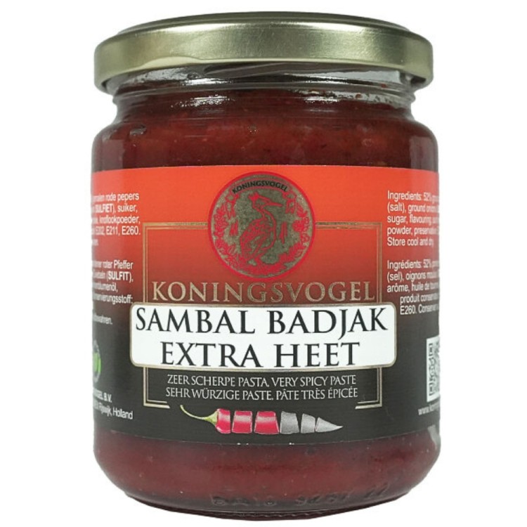 Sambal Badjak Chili Paste Extra Hot 280g KONINGSVOGEL