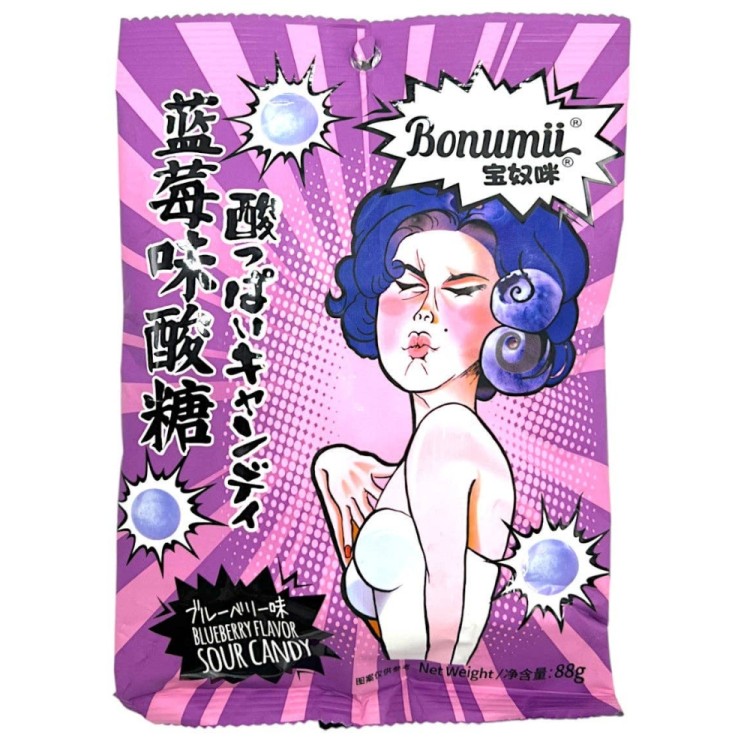 Sour Candy Bluberry Flavour 88g BONUMII