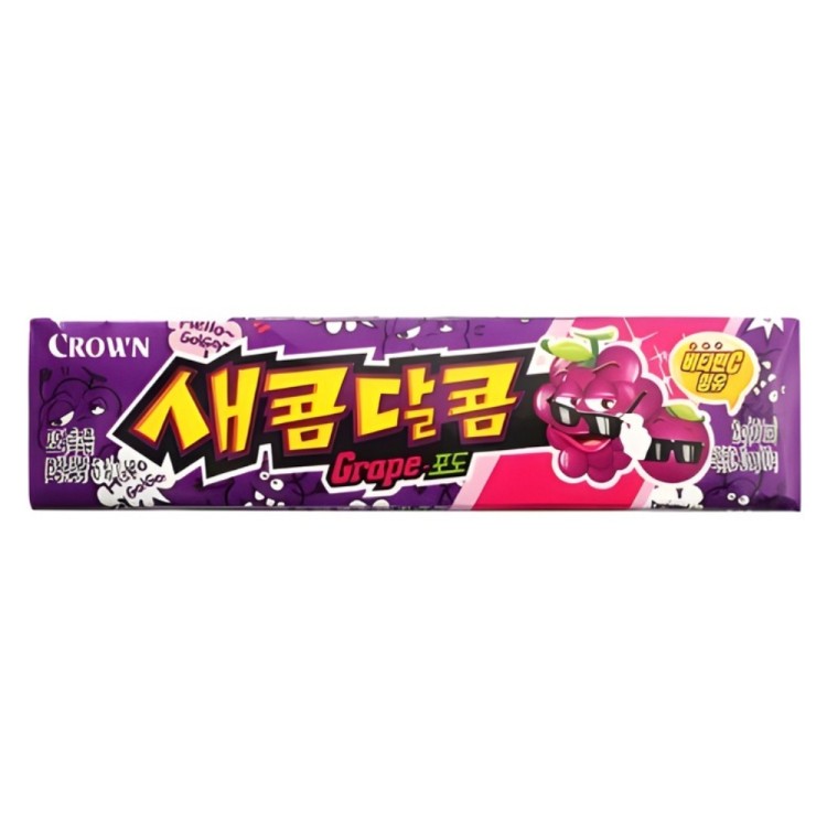 Saekom Dalkom Grape Flavoured Soft Candy 29g CROWN