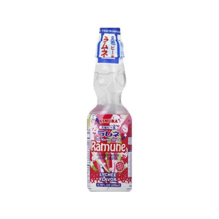 Ανθρακούχο Αναψυκτικό Ramune Με Γεύση Λίτσι 200ml KIMURA