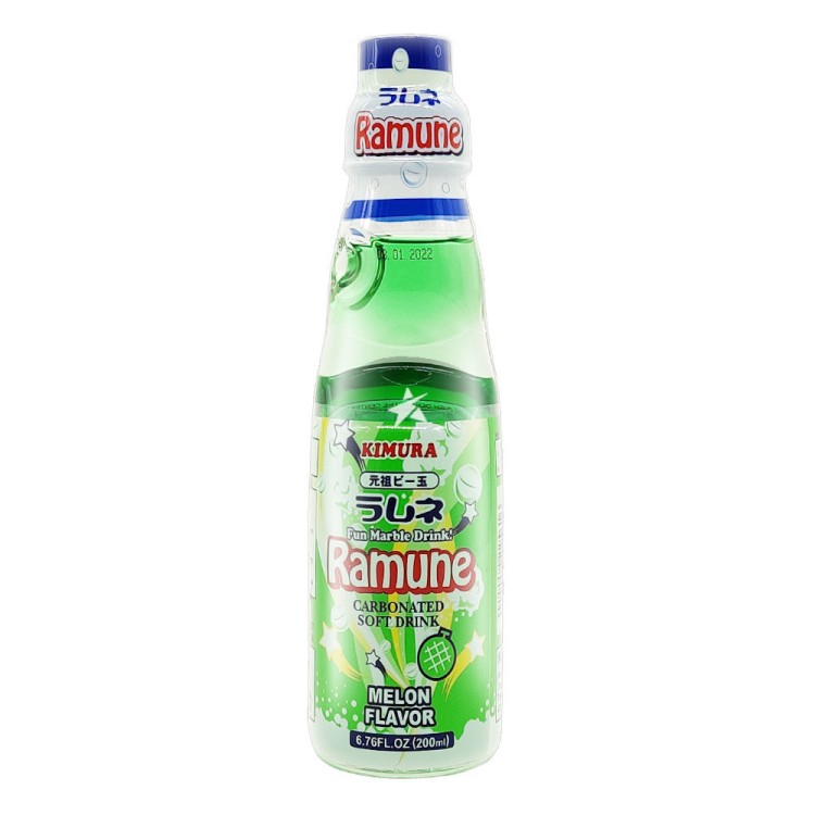 Ανθρακούχο Αναψυκτικό Ramune Με Γεύση Πεπόνι 200ml KIMURA