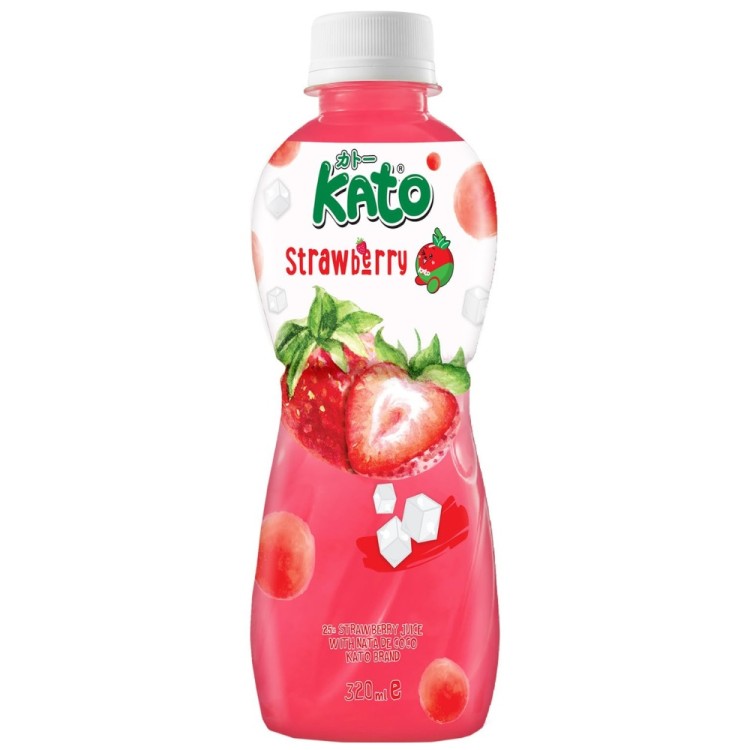 Strawberry Fruit Drink with Nata De Coco 320ml KATO