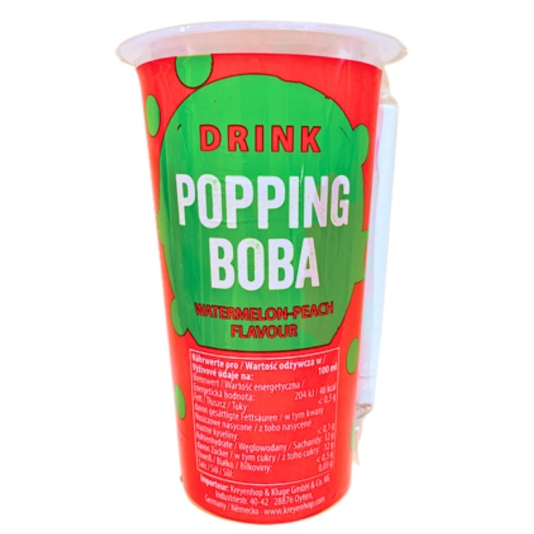 Popping Boba Drink Watermelon & Peach 425ml OBOBA