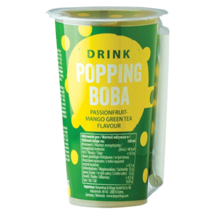 Ρόφημα Πράσινου Τσαγιού με γεύση Φρούτα του Πάθους & Μάνγκο με Πέρλες Popping Boba 425ml OBOBA