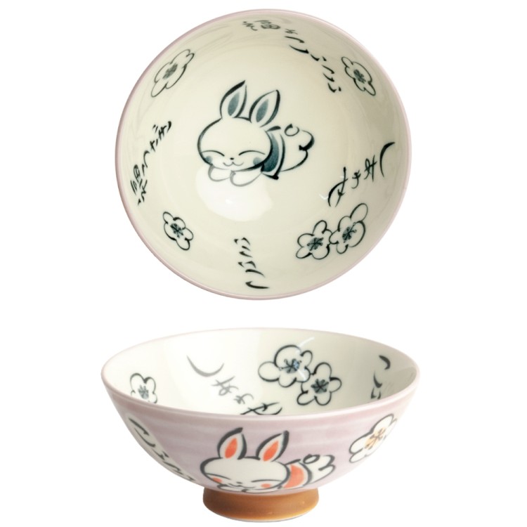 Ροζ Μπολ Λαγός 14x6,5cm KAWAII