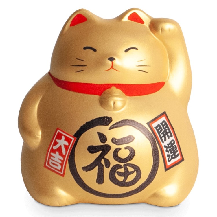 Lucky Cat Money Box Gold 9cm