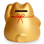 Lucky Cat Money Box Gold 9cm