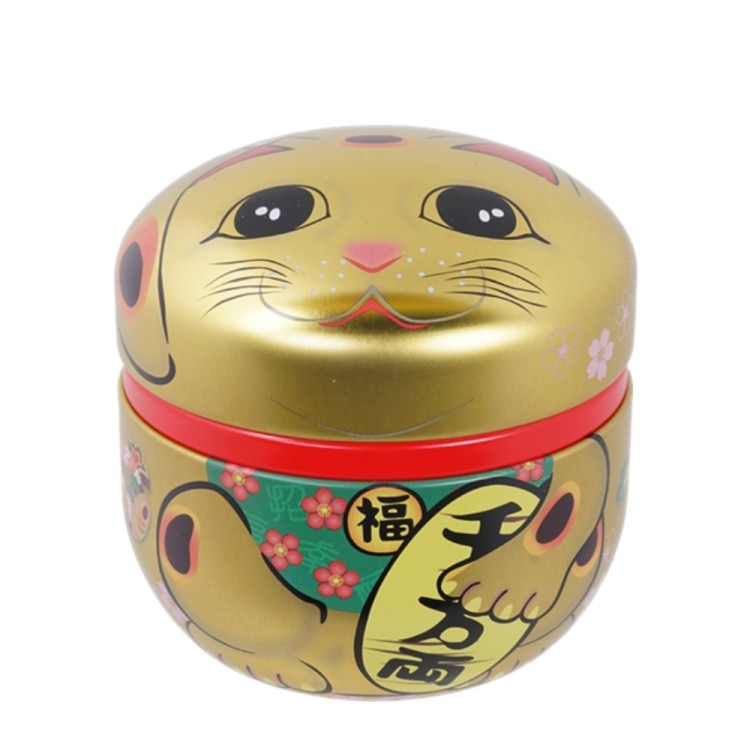 Tea Container Golden Lucky Cat 100g 1pcs TOKYO DESIGN STUDIO Tea Container Golden Lucky Cat 100g 1pcs TOKYO DESIGN STUDIO