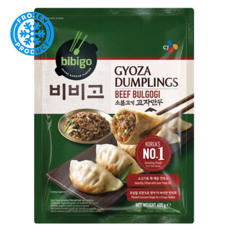 Frozen Beef and Vegetable Korean Gyoza Mandu Beef Bulgogi Flavor 600g BIBIGO