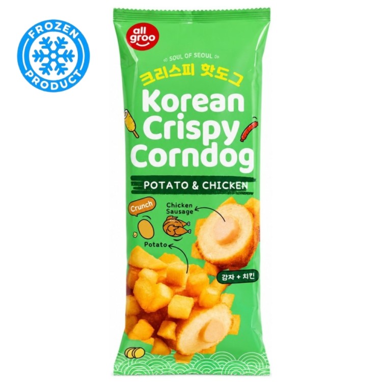 Crispy Corn Dog Chicken Potato Korean Style Frozen 100g ALLGROO