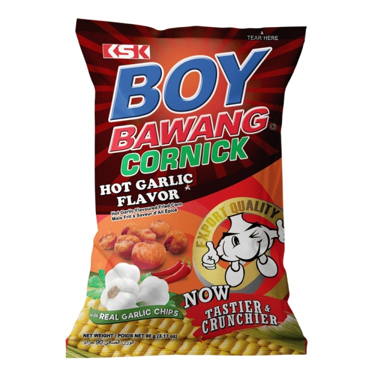 Boy Bawang Cornick Snack Hot Garlic Flavour 90g KSK