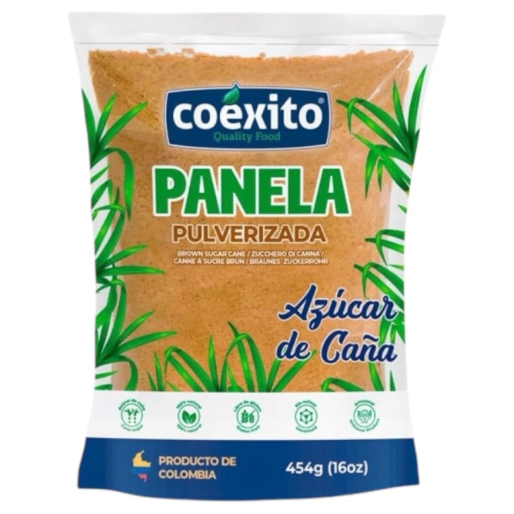Ακατέργαστη Ζάχαρη από Ζαχαροκάλαμο σε Σκόνη από Αφυδατωμένο Χυμό Ζαχαροκάλαμου - Panela Pulverizada 454g COEXITO