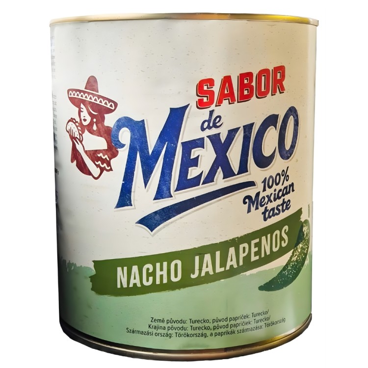 Canned Sliced Green Jalapenos 2,8kg SABOR DE MEXICO