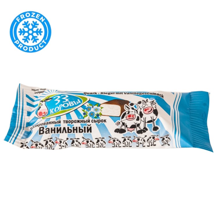 Quark Dessert Vanilla Flavour with Cocoa Flavoured Glaze - Сырки 38g ванильные в шок. глазури Сырки ванильные в шок. глазури 38g 33 KOROVI