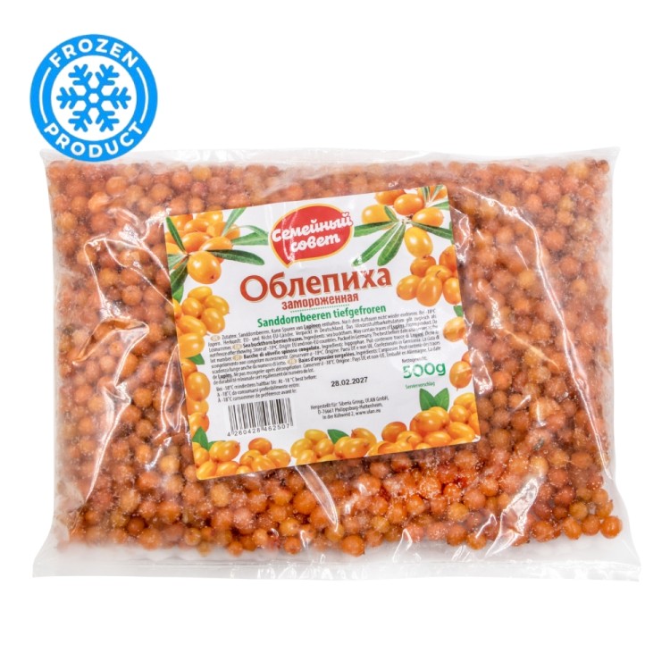 Ιπποφαές Κατεψυγμένο - Ягоды Облепиха замороженная 500g SEMEJNY SOVET