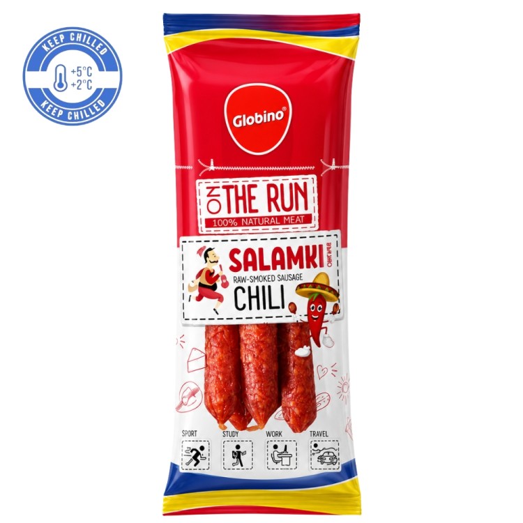 Salamki Chilli Flavoured Smoked Poultry Sausages 70g GLOBINO