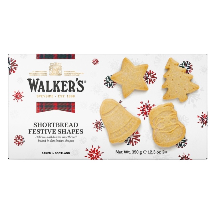 Shortbread Festive Shapes 350g WALKERS