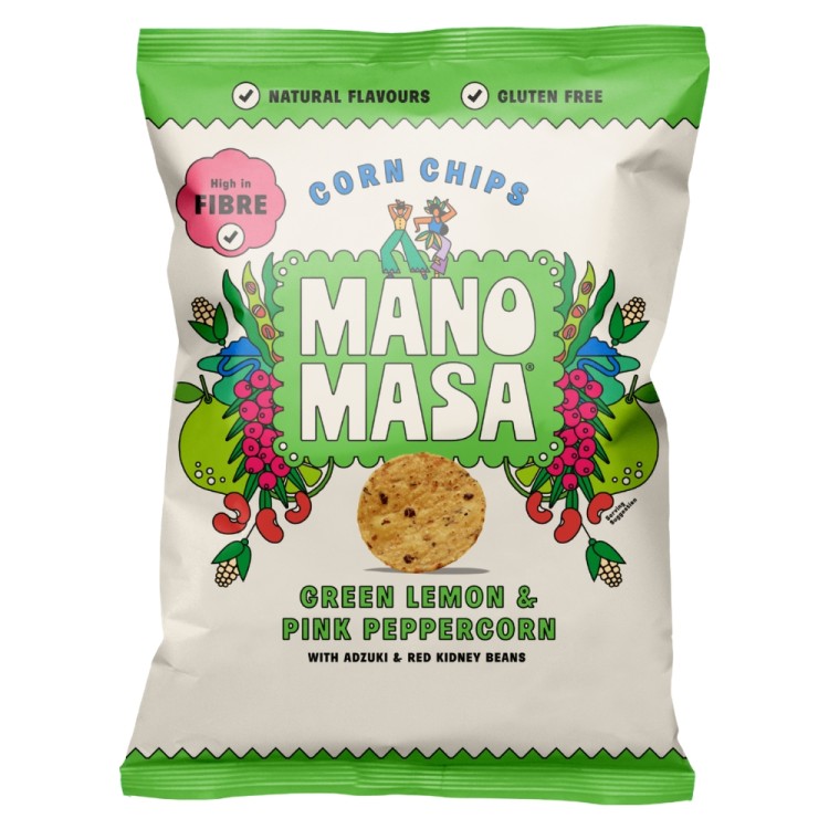 Tortilla Corn Chips Green Lemon & Pink Pepercorn Flavour 140g MANOMASA