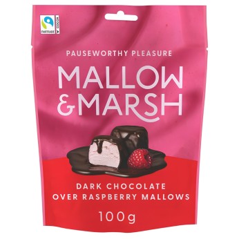 Raspberry Marshmallows 70% Chocolate 100g MALLOW & MARSH