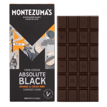 Μαύρη Σοκολάτα 1000% με Πορτοκάλι 90g MONTEZUMA'S