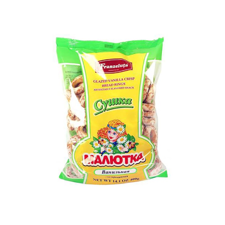 Μπισκότα Σούσκι με Γεύση Βανίλιας και Γλάσο Ζάχαρης 400g FRANZELUTA