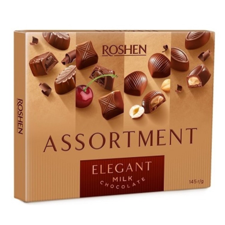Selection of Chocolate Pralines Elegant - Рош Ассорти Молоч шок Элегант 145g ROSHEN