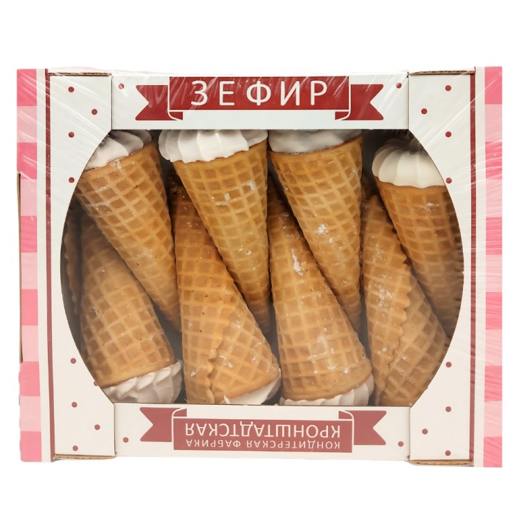 Marshmallows Zefir White Vanilla Flavour in Waffle Cone 360g KFK