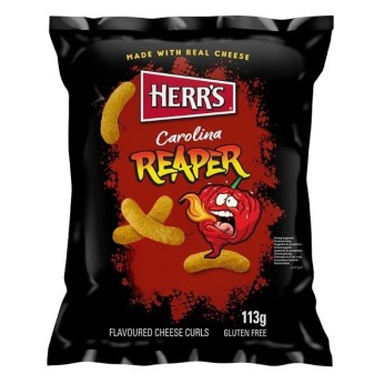 Carolina Reaper Flavored Cheese Curls 113g HERR'S