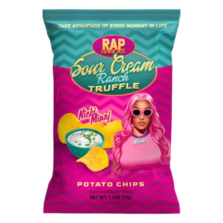Πατατάκια με Γεύση Σάουρ Κριμ & Τρούφα Nicki Minaj 71g RAP SNACKS