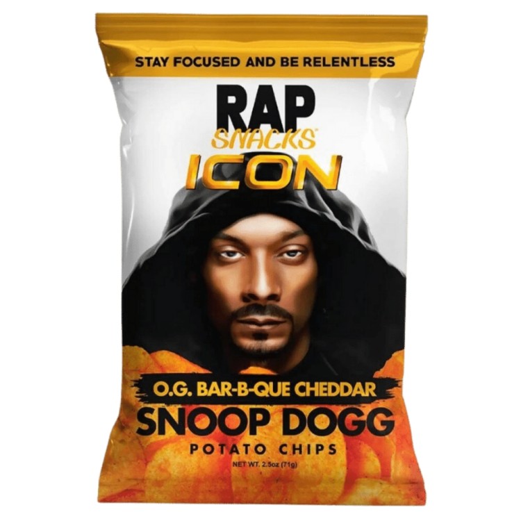 Πατατάκια Snoop Dogg Bar-B-Que Με Γεύση Τσένταρ 71g RAP SNACKS