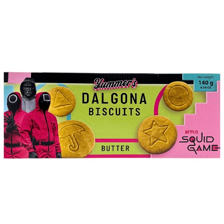 Μπισκότα Yummers Dalgona με Άρωμα Βούτυρο 140g SQUID GAME