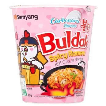 Στιγμιαία Νουντλς Με Γεύση Καυτερού Κοτόπουλου Carbonara σε Κύπελλο 80G SAMYANG