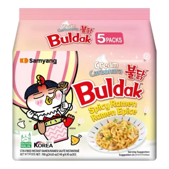 Instant Noodles Hot Chicken Cream Carbonara 5X140G SAMYANG