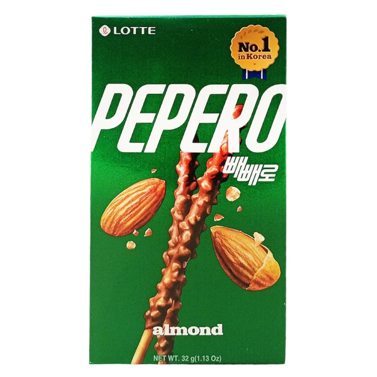 Pepero Μπισκοτένια Στικς με Επικάλυψη Αμυγδάλου και Σοκολάτας 32g LOTTE