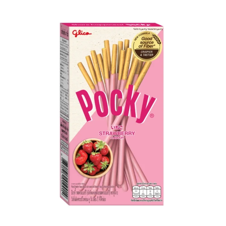 POCKY Biscuit Stick Strawberry Flavoured Glaze 45 g GLICO POCKY Biscuit Stick Strawberry Flavoured Glaze 45 g GLICO