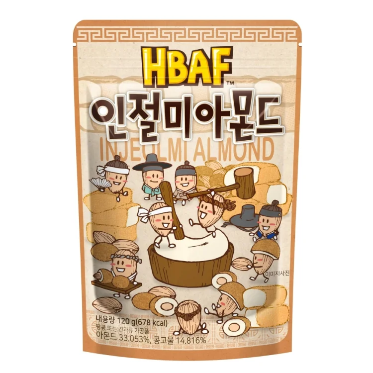 Korean Injeolmi Almond - Sweet Rice Cake Flavoured Almonds 120g HBAF