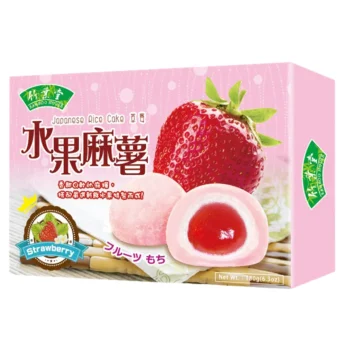 Διπλογεμιστό Μότσι με Γέμιση Φράουλα 180g BAMBOO HOUSE