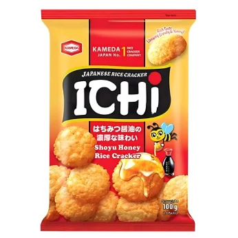 Κράκερς Ρυζιού Ιαπωνικού Τύπου με Σάλτσα Σόγιας και Μέλι 100g ICHI