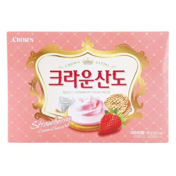 Μπισκότα Σάντουιτς με Γέμιση Τυρί Κρέμα Φράουλα - Sando Strawberry 161g CROWN