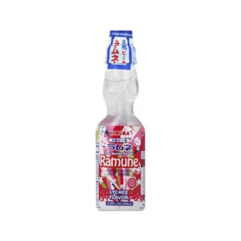 Ανθρακούχο Αναψυκτικό Ramune Με Γεύση Λίτσι 200ml KIMURA