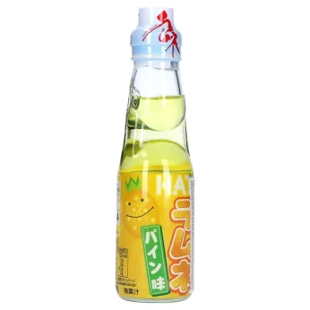 Ιαπωνικό Ανθρακούχο Αναψυκτικό Ramune με Γεύση Ανανά 200ml HATA KOSEN