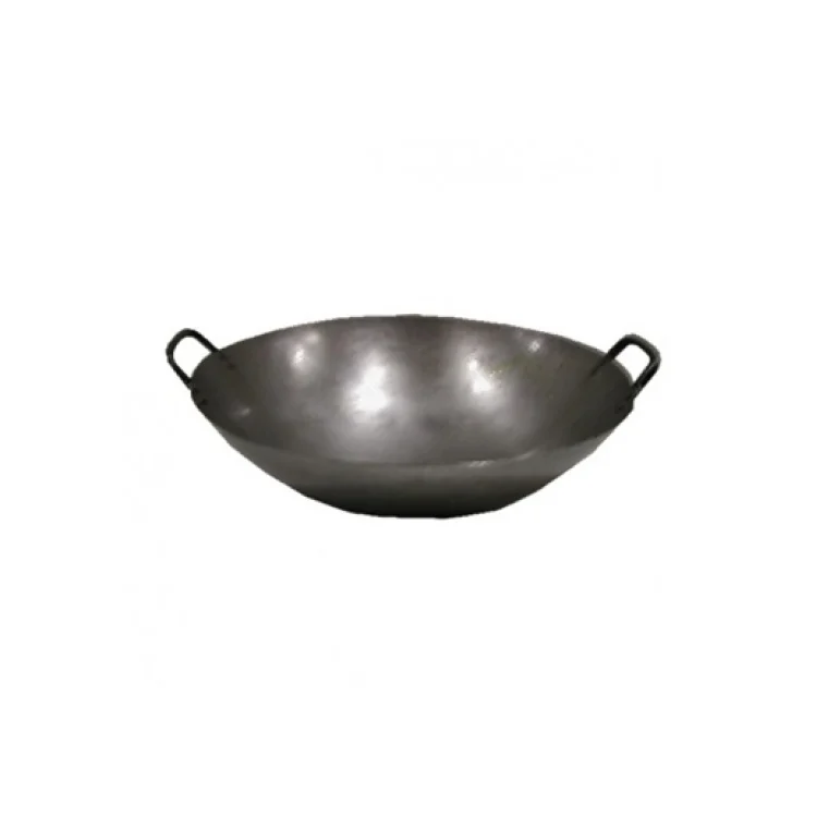 Wok 2 Ear Iron Round Bottom 14''