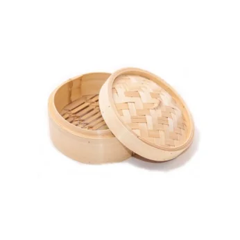 Καλάθι Μπαμπού Με Καπάκι Σετ 18cm