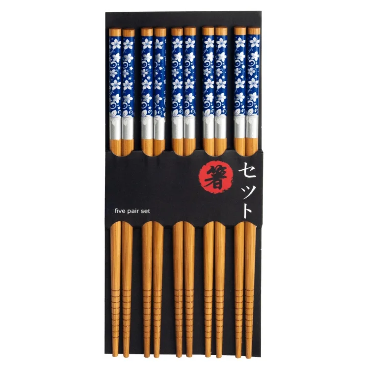 Chopsticks Set of 5 Pairs 22,5cm Flower Design Gift Box