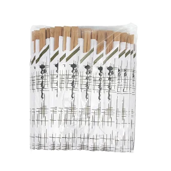 Disposable Chopsticks Light Brown Tensoge 21cm Japanese Style Wrapped 100 Pairs SHIMAMI