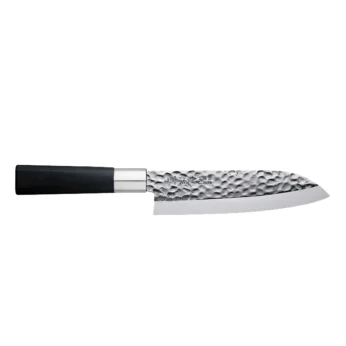 Santoku Cooking Knife Hammered Style 165mm Black  1 pcs, TOKYO DESIGN STUDIO