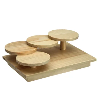 Ξύλινη Βάση Σερβιρίσματος με Στρογγυλά Σκαλοπάτια Geta 26x18x9cm, 1 τεμ, TOKYO DESIGN STUDIO